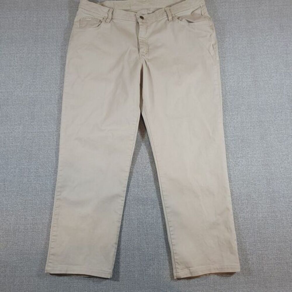 Denim Rider Pants Women 20W Chino Straight Leg Midrise Tan Pants Ladies New‎